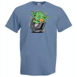   Humor-paródia Fan Art Baby jedi, sisakban férfi rövid ujjú póló