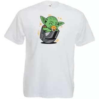   Humor-paródia Fan Art Baby jedi, sisakban férfi rövid ujjú póló