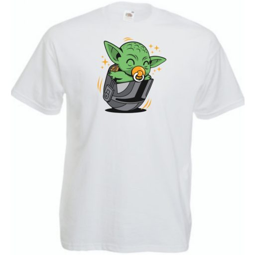 Humor-paródia Fan Art Baby jedi, sisakban férfi rövid ujjú póló