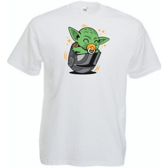 Humor-paródia Fan Art Baby jedi, sisakban férfi rövid ujjú póló