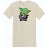 Humor-paródia Fan Art Baby jedi, sisakban férfi rövid ujjú póló