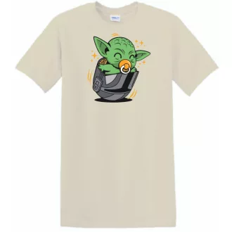   Humor-paródia Fan Art Baby jedi, sisakban férfi rövid ujjú póló