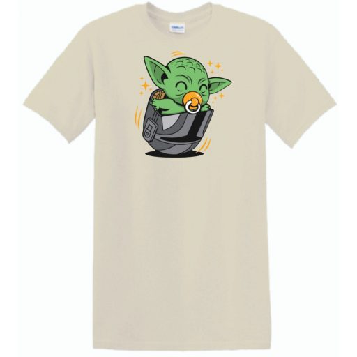 Humor-paródia Fan Art Baby jedi, sisakban férfi rövid ujjú póló