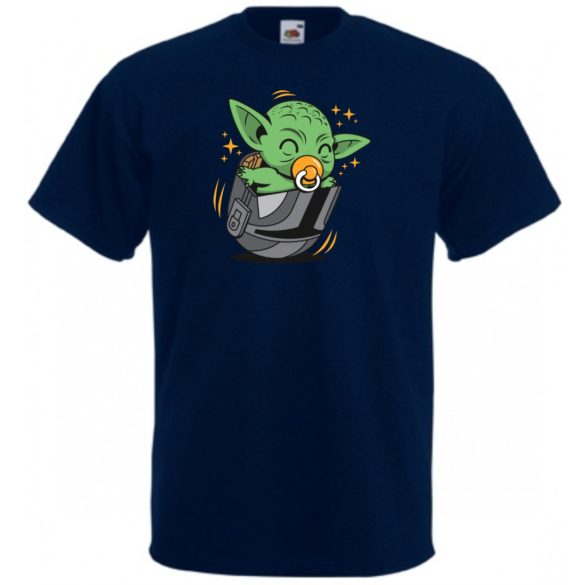 Humor-paródia Fan Art Baby jedi, sisakban férfi rövid ujjú póló