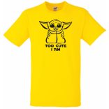 Humor-paródia Fan Art Baby jedi, stencil minima gyerek rövid ujjú póló
