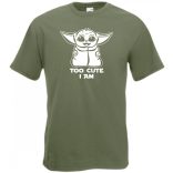 Humor-paródia Fan Art Baby jedi, stencil minima férfi rövid ujjú póló