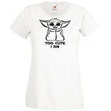 Humor-paródia Fan Art Baby jedi, minima női rövid ujjú póló