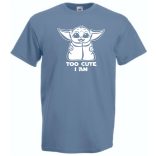 Humor-paródia Fan Art Baby jedi, stencil minima férfi rövid ujjú póló