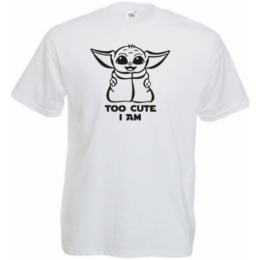 Humor-paródia Fan Art Baby jedi, stencil minima férfi rövid ujjú póló