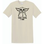 Humor-paródia Fan Art Baby jedi, stencil minima férfi rövid ujjú póló