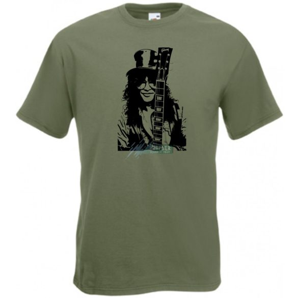 Legendás gitáros Slash férfi rövid ujjú póló