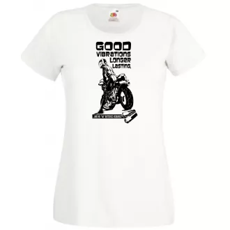   Humor Motoros hölgy - Good Vibrations női rövid ujjú póló