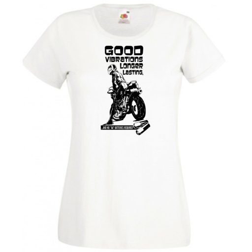 Humor Motoros hölgy - Good Vibrations női rövid ujjú póló