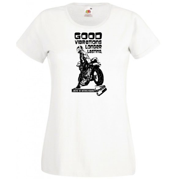 Humor Motoros hölgy - Good Vibrations női rövid ujjú póló