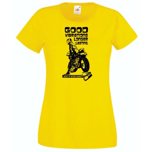 Humor Motoros hölgy - Good Vibrations női rövid ujjú póló