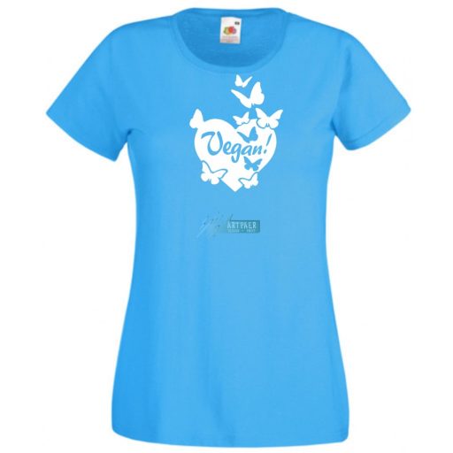 Vegan – Szív pillangók női rövid ujjú póló
