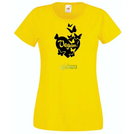Vegan – Szív pillangók női rövid ujjú póló