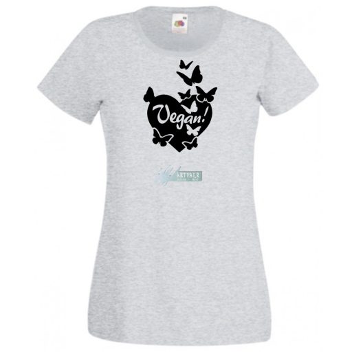Vegan – Szív pillangók női rövid ujjú póló