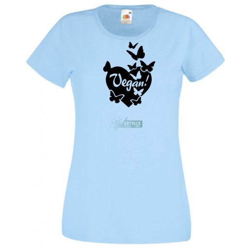 Vegan – Szív pillangók női rövid ujjú póló