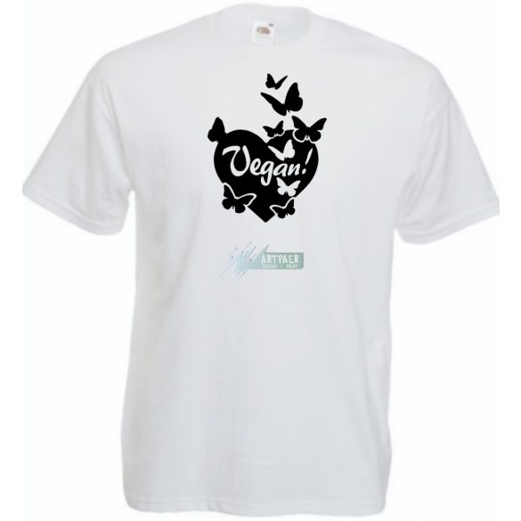 Vegan - Szív pillangók férfi rövid ujjú póló