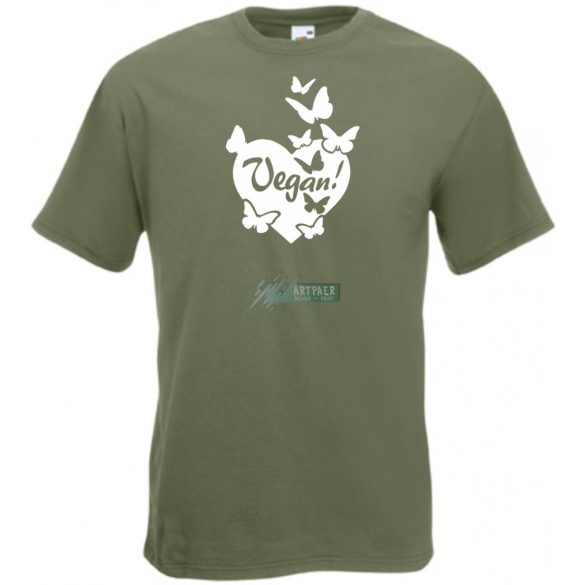 Vegan - Szív pillangók férfi rövid ujjú póló