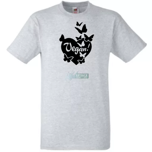 Vegan - Szív pillangók férfi rövid ujjú póló