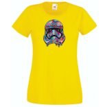 Humor - Elegáns harcos festékes női rövid ujjú póló