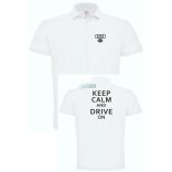 Keep Calm Styled auto fan Audi galléros férfi póló