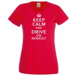 Keep Calm Styled Renault autó fan női rövid ujjú póló
