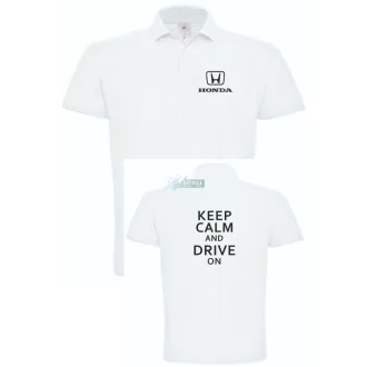 Keep Calm Styled auto fan Honda galléros férfi póló