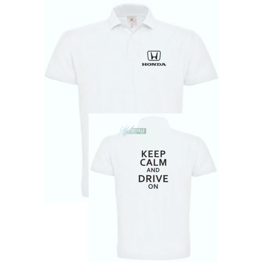 Keep Calm Styled auto fan Honda galléros férfi póló