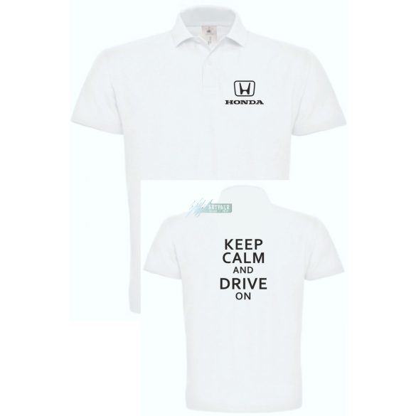 Keep Calm Styled auto fan Honda galléros férfi póló