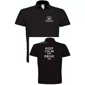 Keep Calm Styled auto fan Honda galléros férfi póló