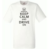 Keep Calm Styled Honda autó fan férfi rövid ujjú póló