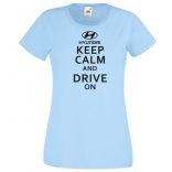 Keep Calm Styled Hyundai autó fan női rövid ujjú póló