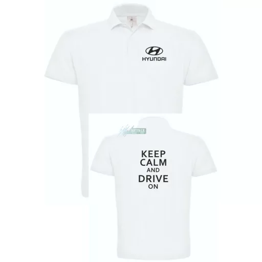 Keep Calm Styled auto fan Hyundai galléros férfi póló