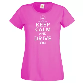   Keep Calm Styled Mercedes Benz autó fan női rövid ujjú póló