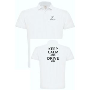 Keep Calm Styled auto fan Mercedes galléros férfi póló