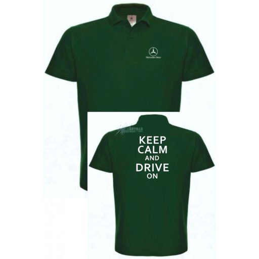 Keep Calm Styled auto fan Mercedes galléros férfi póló
