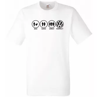 Bad Good Great Perfect Volkswagen férfi rövid ujjú póló