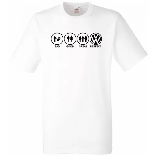 Bad Good Great Perfect Volkswagen férfi rövid ujjú póló