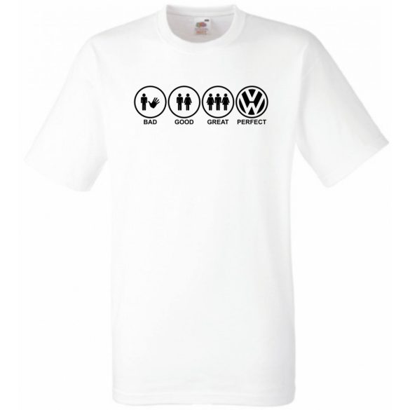 Bad Good Great Perfect Volkswagen férfi rövid ujjú póló