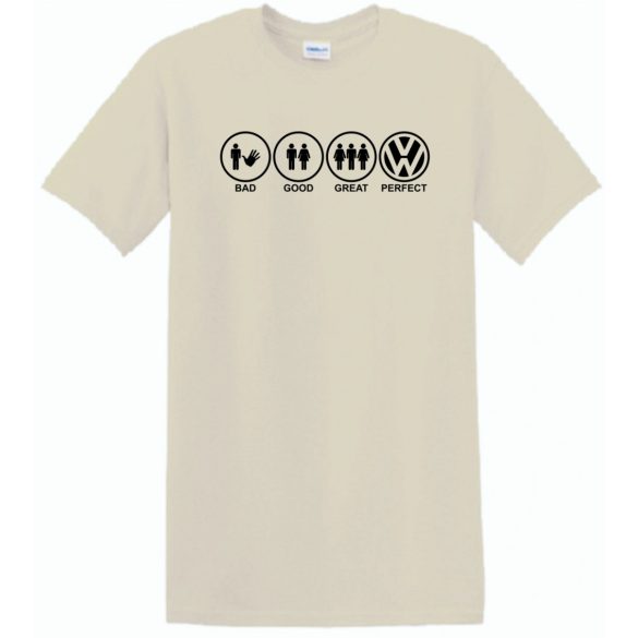 Bad Good Great Perfect Volkswagen férfi rövid ujjú póló