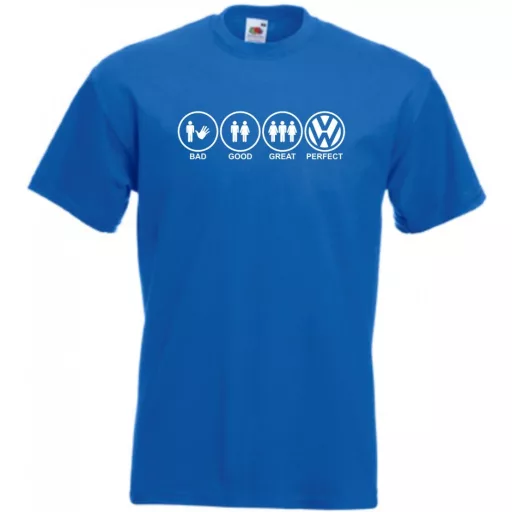 Bad Good Great Perfect Volkswagen férfi rövid ujjú póló