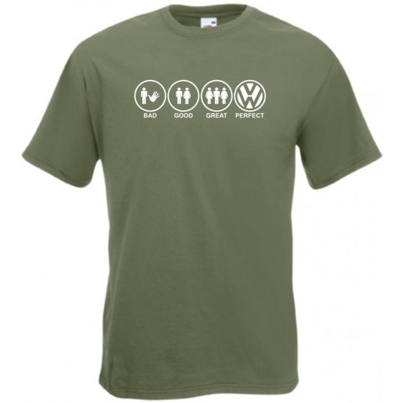 Bad Good Great Perfect Volkswagen férfi rövid ujjú póló
