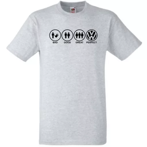 Bad Good Great Perfect Volkswagen férfi rövid ujjú póló