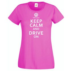   Keep Calm Styled Volkswagen autó fan női rövid ujjú póló