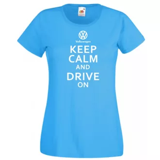   Keep Calm Styled Volkswagen autó fan női rövid ujjú póló
