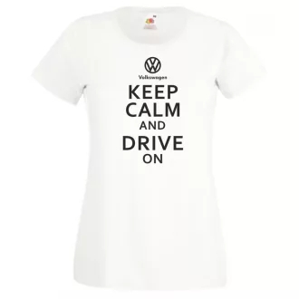   Keep Calm Styled Volkswagen autó fan női rövid ujjú póló