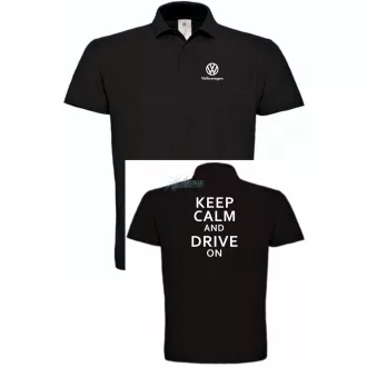 Keep Calm Styled auto fan Volkswagen galléros férfi póló